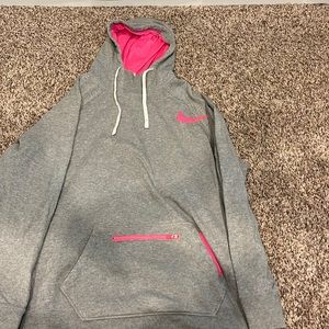Nike pink and grey hoodie